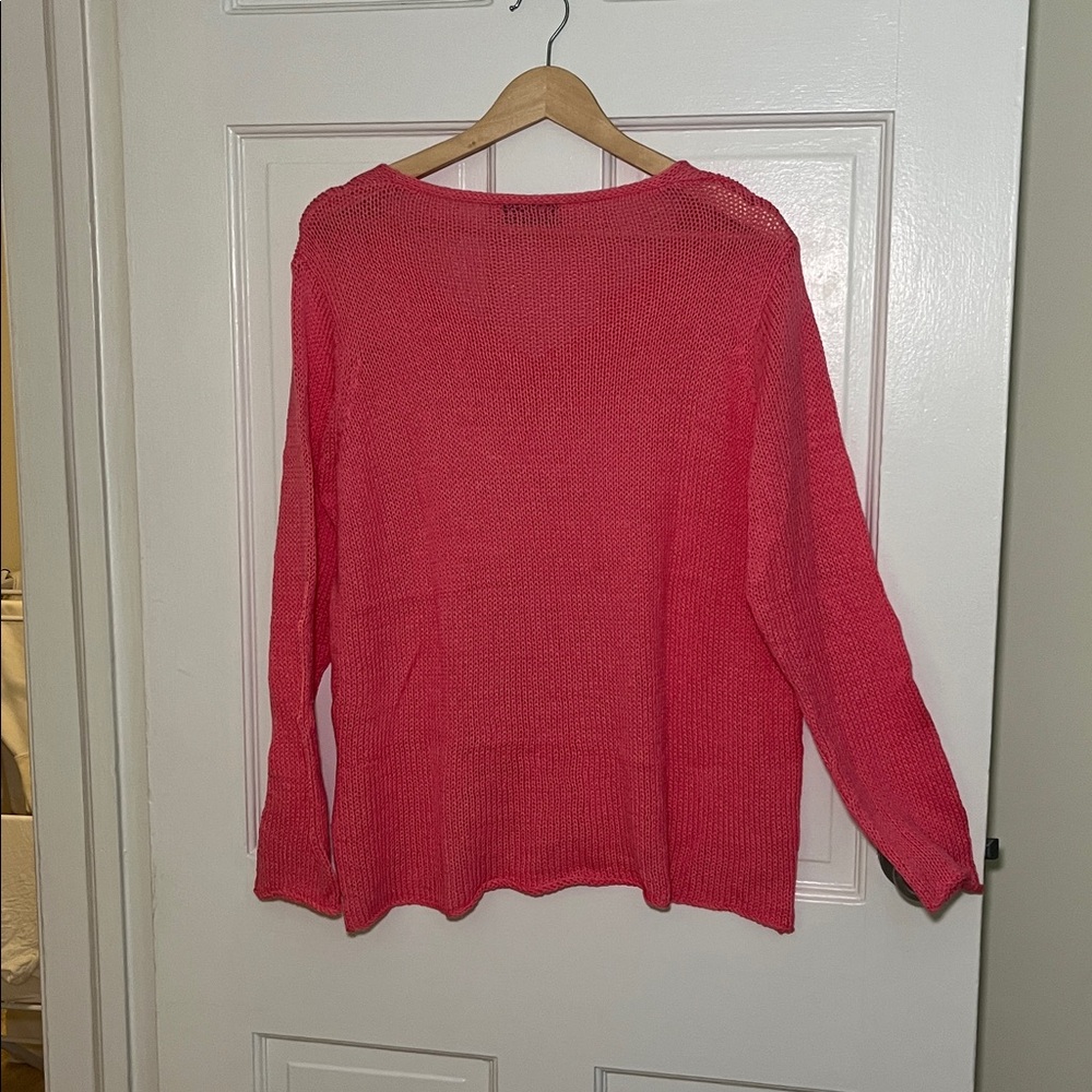 Wooden Ships Pink V-Neck Sweater - Picture 3 of 3